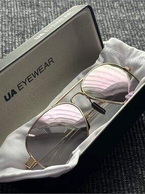 UNDER ARMOUR Getaway M Aviator Sunglasses Gold Mirror